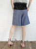 Surprise Sale! Summer Denim Elastic Waist Trimmed Pocket Bermuda Shorts