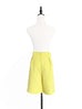 Lemon Yellow Elastic Waist Mesh Overlay Bermuda Shorts