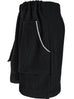 Surprise Sale! Black Elastic Waist Patch Pockets Wool Shorts