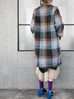 Surprise Sale! Brushed Plaid Tuxedo-collar Woolly Overcoat