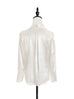 Surprise Sale! Ivory Asymmetrical Lace Collar Long Sleeve Silk Shirt
