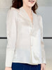 Surprise Sale! Ivory Asymmetrical Lace Collar Long Sleeve Silk Shirt