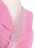 Last Chance! Vivid Pink Asymmetrical Lace Collar Long Sleeve Silk Shirt