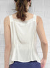 Last Chance! Ivory Pleated Front & Airy Back Silk Tank