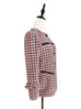 Last Chance! Pinky-shades Ruffle Sleeves Collarless Bouclè Tweed Jacket
