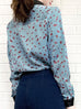 Surprise Sale! Irregular Dotty Print Contrast Detail Blouse (With Camisole Lining)