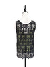 Last Chance! Black Crochet Lace Relax Tank With Contrasting Camisole Lining