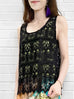 Last Chance! Black Crochet Lace Relax Tank With Contrasting Camisole Lining