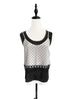 Surprise Sale! Black/Prints Set-of-Two Silky Tank With Lace Camisole