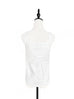Last Chance! White Textured Fabric Scallop Detail Square Neck Tank