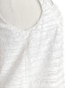 Surprise Sale! White Textured Fabric Scallop Detail Square Neck Tank