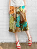 Surprise Sale! Elegant Summer Jungle Paperbag Waist Midi Silky Skirt