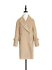 Surprise Sale! Beige Ruffle Trimmed Woollen Cocoon Coat