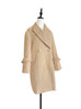 Surprise Sale! Taupe Beige Ruffle Trimmed Woollen Cocoon Coat
