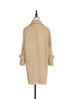 Surprise Sale! Beige Ruffle Trimmed Woollen Cocoon Coat