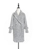 Surprise Sale! Grey Marl Ruffle Trimmed Woollen Cocoon Coat