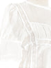 Surprise Sale! White Lace Trim Ruffle Hem Silk Cotton Blouse