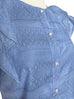 Final Sale! Porcelain Blue Embroidered Ruffle Puff Sleeve Airy Blouse