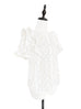 New Colour! White Embroidered Ruffle Puff Sleeve Airy Blouse