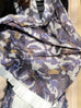 Last Chance! Purple Prints Wool-blend Pocket Detail Silky Ruffle Scarf