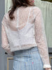 Surprise Sale! White Shades Flower Ruffle Cuff Netting Lace Top