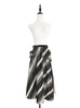 Surprise Sale! Velvet-Striped Denim Tie Bow Pockets Full Midi Skirt