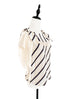 Surprise Sale! Ivory Striped Tie Bow Shoulder 3-Way Chiffon Blouse