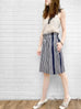Surprise Sale! Stripe Patterned Paperbag Waist Wide-leg Shorts