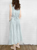 Surprise Sale! Pale Blue Scallop Detail Tie Waist Maxi Dress