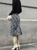Surprise Sale! Furry Print Studded Pleat Back Straight Skirt