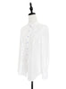 Surprise Sale! Contrast Buttons White Frill Modal Blend Shirt