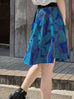Surprise Sale! Blue Print V-waist Super Flare Jacquard Skirt