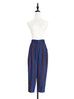 Surprise Sale! Blue-Orange Stripe Relax Fit Pleated Crop Trousers