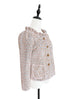 Surprise Sale! Peach Pink Ruffle Neckline Knitted Woollen Jacket