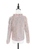 Surprise Sale! Peach Pink Ruffle Neckline Knitted Woollen Jacket