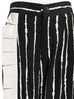 Surprise Sale! Black Stripe Pleated Ruffle Fluid Trousers