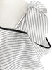 Surprise Sale! Black/ White Stripe Tie-bow One Shoulder Ruffle Top