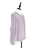 Last Chance! Lilac Ruffle Cut Out Sleeves Silky Blouse