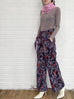 Winter Floral Bellow Pocket Wide-leg Wool Blend Trousers