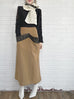 Surprise Sale! Camel Pocket Detail A-line Woollen Maxi Skirt