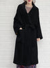 Surprise Sale! Black Relaxed Fit Luxury Cashmere Belted Coat