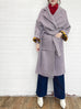 Last Chance! Lilac Relaxed Fit Luxury Woollen Belted Coat