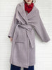 Lilac Relaxed Fit Luxury Woollen Belted Coat