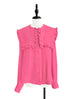 New Colour! Candy Pink Ruffle Collared Silk Shirt