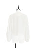 Ivory White Balloon Sleeve Button Front Wool Blend Jacket