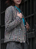 Colourful Tweed Jacket with Raw Edges and Patch Pockets