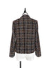 Tweed Knit Single Breasted Woolly Cropped Suit Jacket