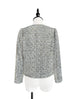 Grey/ Cream Button Front Boxy Tweed Crop Jacket
