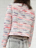 Mix Stripes Button Front Boxy Tweed Crop Jacket